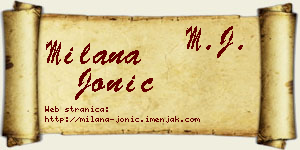 Milana Jonić vizit kartica